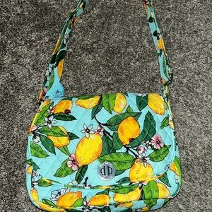 Light blue flower and leaf Vera Bradley purse